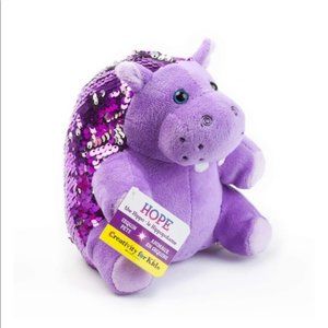 Hope the Hippo Sequin Purple Weighted Sensory Pet Toy, NWT